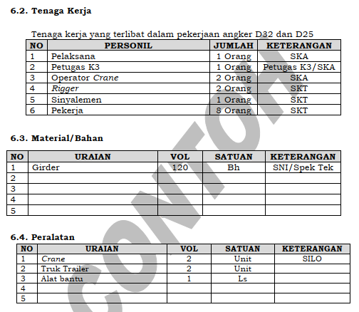 Contoh Format Rencana Mutu Pekerjaan Konstruksi yang sesuai Permen