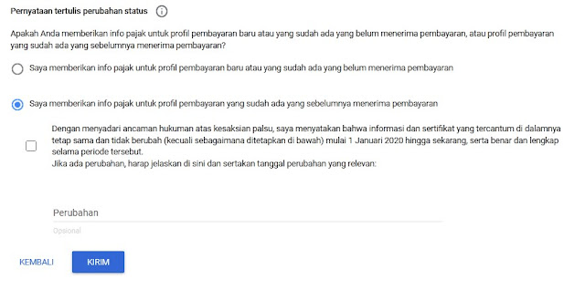 CARA MENGISI INFO PAJAK GOOGLE ADSENSE TERBARU 2021 13