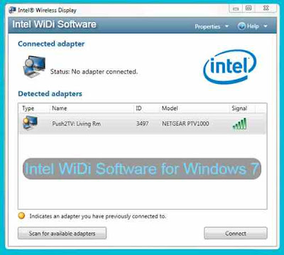 Intel WiDi Software for Windows 7