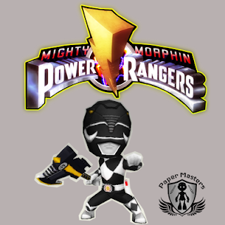 Papercraft Black Ranger Mighty Morphin Chibi