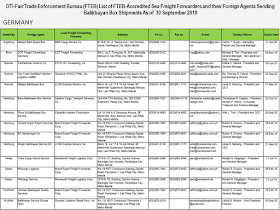 Every overseas Filipino worker (OFW) must be aware of the cargo company where they send their hard-earned balikbayan boxes. Make sure that you only entrust them to the cargo and freight forwarders accredited by the Department of Trade and Industry (DTI) to assure its safety.        Ads      Sponsored Links  There were reports of loss, pilferage, and damaged items due to mishandling. If your cargo company is not licensed and accredited by the DTI, chances are, your complaints will be for nothing and you will lose your packages forever especially if the sent your cargo to a fly-by-night courier service.  DTI has released the latest list of accredited cargo forwarders as of September 2018.                                                                                                                                                                                                                                                                                  Just check the list of the accredited cargo forwarders in your host country to make sure that the balikbayan box you diligently saved for months just to send them to your loved ones may surely reach its destination safely and should any problem arise, you can always reach the DTI to file complaints.    For complaints and queries, you can contact DTI at the following:   DEPARTMENT OF TRADE & INDUSTRY Trade & Industry Building 361 Senator Gil J. Puyat Avenue, Makati City Metro Manila, Philippines 1200  Trunkline: (+632) 7510-DTI (384) Office Hours: 8:00am-5:00pm, Monday to Friday (excluding holidays)  DTI Direct Hotline: (+632) 751.3330 Mobile: (+63) 917.834.3330 Email: ask@dti.gov.ph Filed under the category of overseas Filipino worker, OFW, balikbayan boxes, cargo and freight forwarders, Department of Trade and Industry , DTI accredited, 