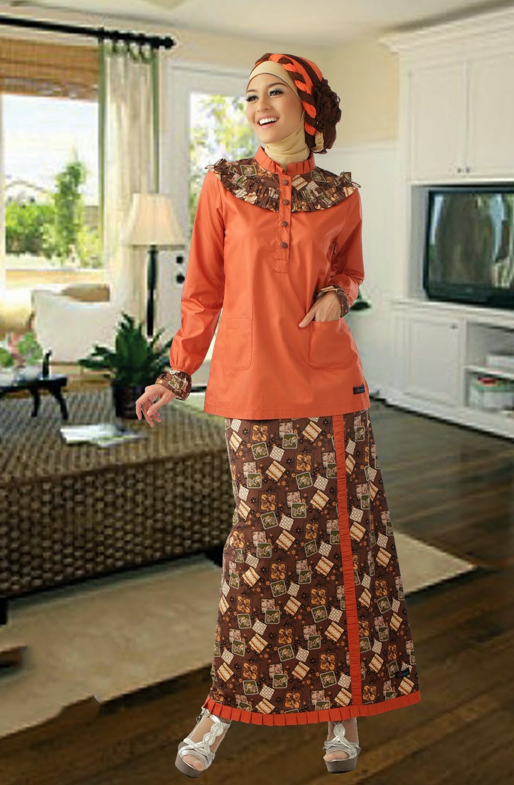 20 Contoh Model Baju  Muslim  Batik  Terbaru Kumpulan Model 