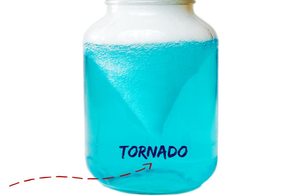 Wow the kids and make a tornado in a jar!  This simple science activity is great for kids of all ages and contains the mess- gotta love that! #sciencefairprojects #scienceexperimentskids #scienceexperiments #tornadosciencefairproject #tornadoinabottle #tornado #tornadoinajar #tornadoexperiment #growingajeweledrose