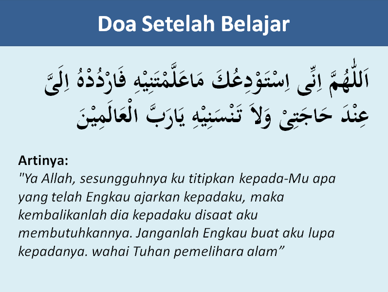 Doa Sebelum Belajar Dan Sesudah Belajar Beserta Artinya 