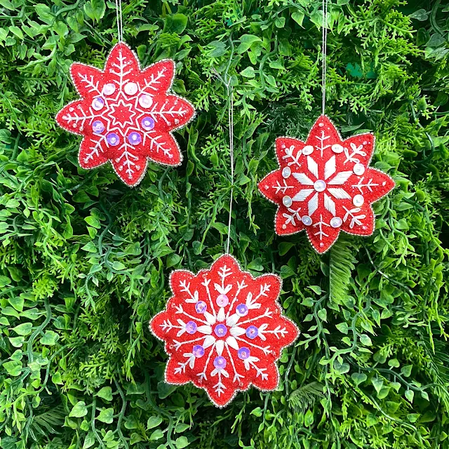 Hand Embroidered Snowflakes