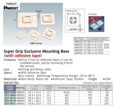 Super Grip Exclusive Mounting Base With Adhesive Tape PANDUIT