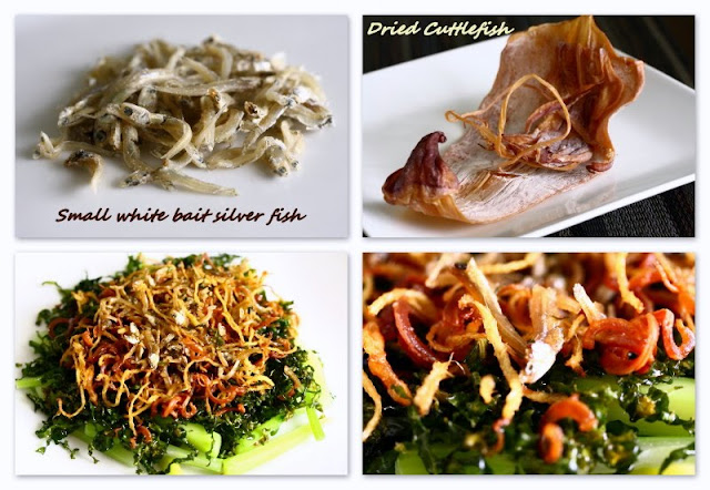 Ingredients for Home-cooked Stir-fried Ginger Kale (Kai Lan)