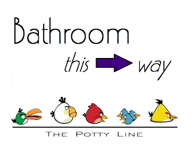 ANGRY BIRDS Birthday Must Have Bathroom This Way Right Sign The Potty Line