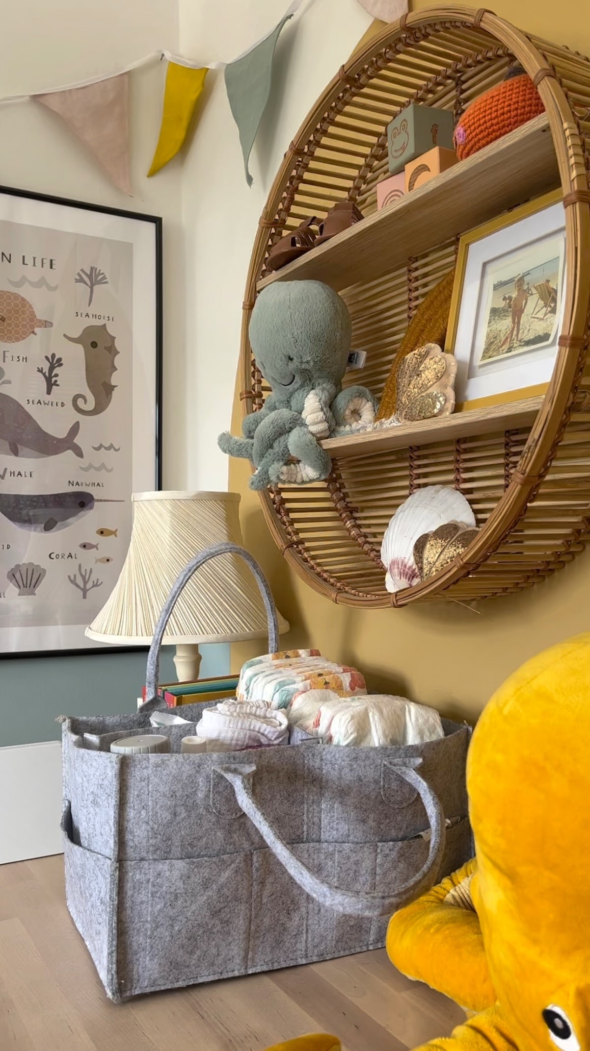 Storage solutions in a small baby nursery, from ways to save space to organisation hacks, and toy storage ideas. Small home tips