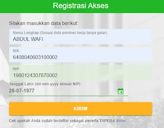 cara registrasi di sitara tapera