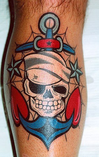 anchor tattoo. Skull and anchor tattoo.