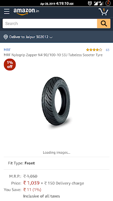 Scooty tyre price in india