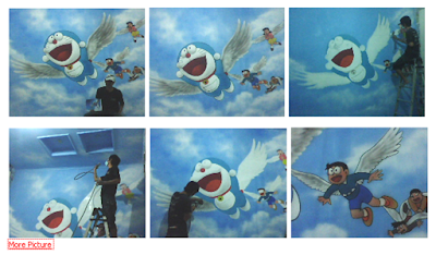 lukis dinding doraemon