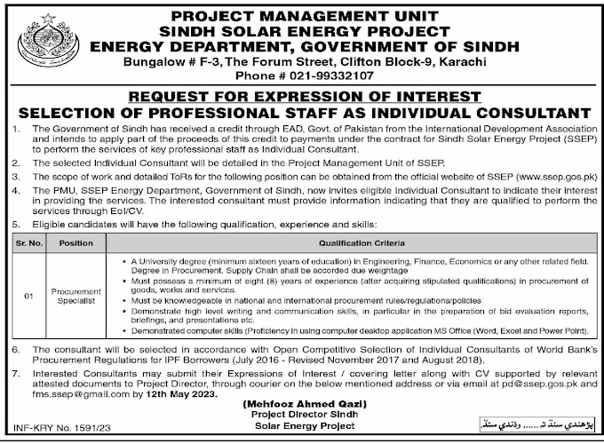 Latest Energy Department Jobs 2023 in Karachi