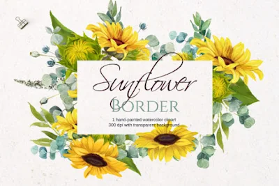 Sunflower Border Clipart