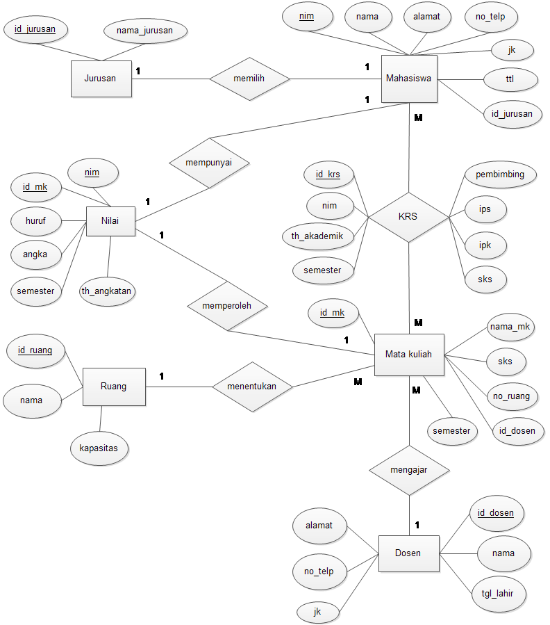  gambar  ERD sistem informasi akademik CODE TRI