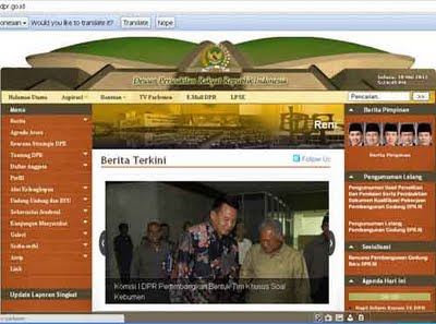 Website DPR RI Senilai 9,75 M