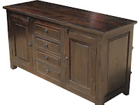 Spacious Shaker Rustic Wood Buffet Drawer Storage Sideboard