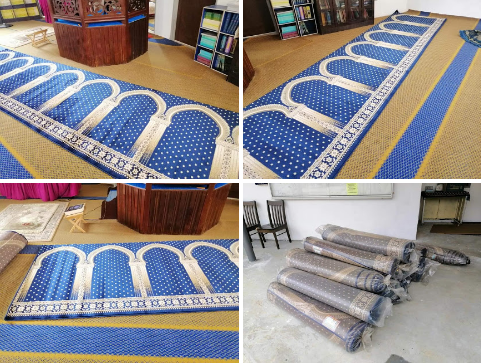 Penghantaran karpet gulung surau untuk kegunaan Surau Pekan Ajil, Kuala Berang, Terengganu sebanyak 18 gulung.