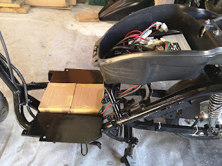 Electrics and wiring in converted scooter