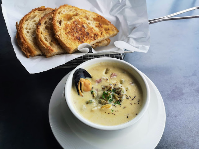 Seafood Chowder with Sourdough Slice