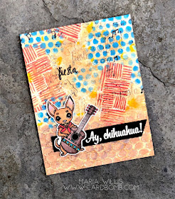 #cardbomb, #mariawillis, #simonsaysstamps, #sssmchallenge, #ssswchallenge, #rangerink, #timholtz, #stencils, #heroarts, #copics, #color, #distressoxideinks, #distressinks, #distresscrayons, #chihuahua, #cards, #stamps, #ink, #paper, #cards, #papercrafting, #creative, #handmade, #diy, #texture, 