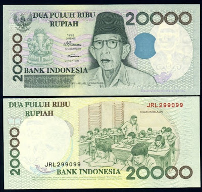  an di bab bawah setiap uang kertas tercantum kata 1992 - 1999