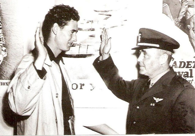 Ted Williams being sworn in, 22 May 1942 worldwartwo.filminspector.com