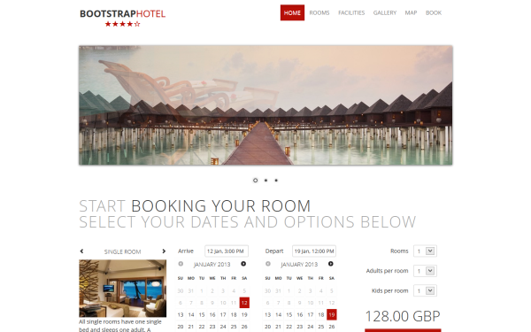 Download Bootstrap Hotel - business bootstrap themes