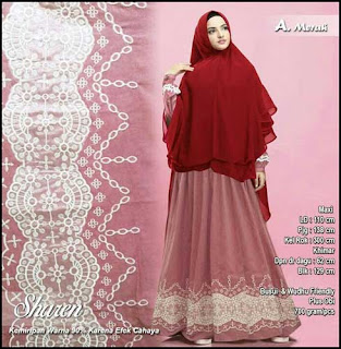 Baju Gamis Katun Sharen Syar'i Warna Merah