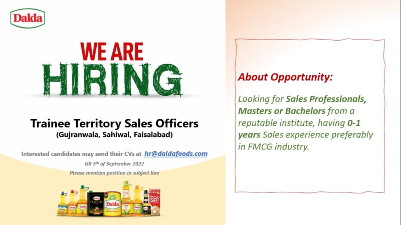 Dalda Foods Ltd Jobs For Trainee Territory Sales Officers