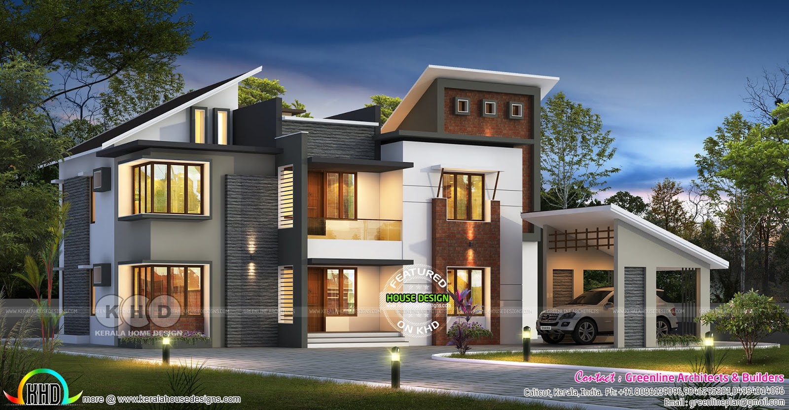 4150 sq ft 5 bedroom iultrai imoderni style ihomei Kerala ihomei 