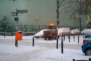 Rue berlinoise dans la neige