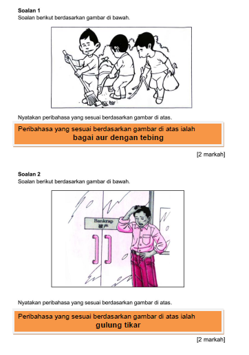 Soalan Peribahasa Bergambar - Siap Dengan Jawapan [Free 