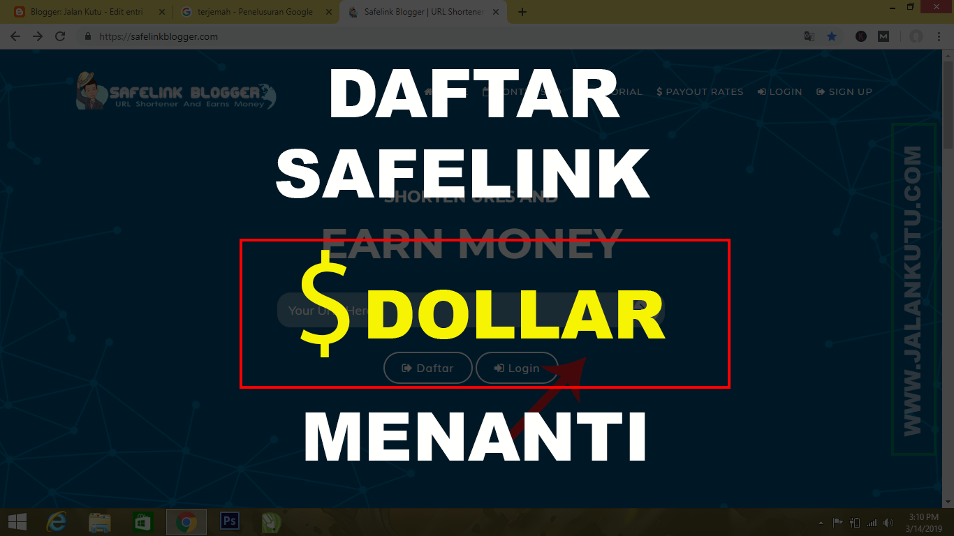 Cara Daftar Safelink Blogger Untuk Dapetin Dollar Jalankutu Com