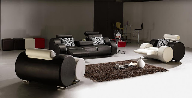 Black Leather Living Room Furniture Sets