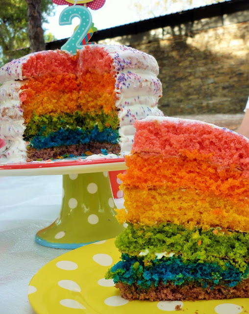 bolo de aniversário arco iris