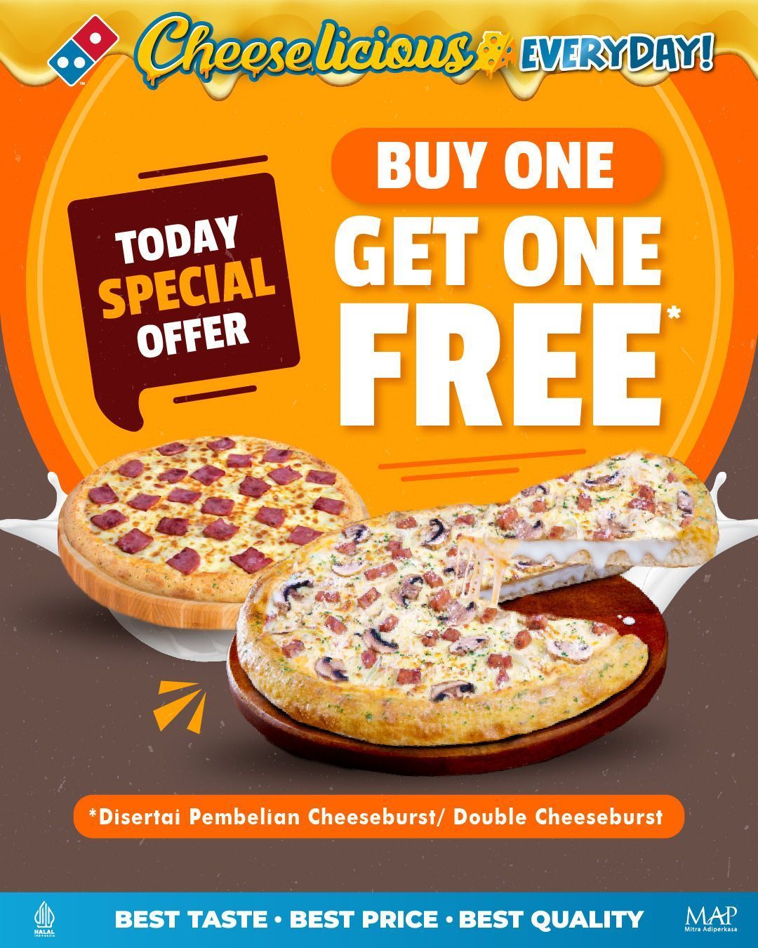 DOMINO’S PIZZA Promo Buy 1 Get 1 Free – Today Special Offer