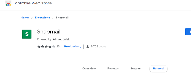 إضافة  Snapmail لمتصفح Chrome 