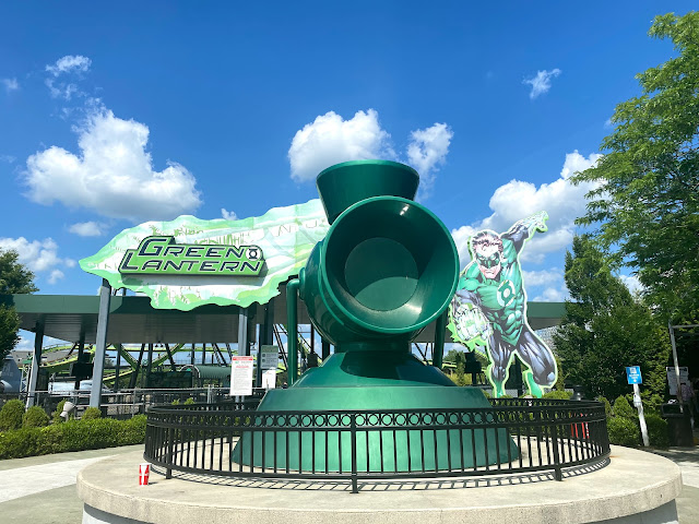 Six Flags Great Adventure Entrance Sign Green Lantern Roller Coaster