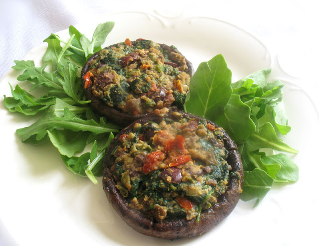 Stuffed Spinach Mushrooms with Sun-Dried Tomatoes