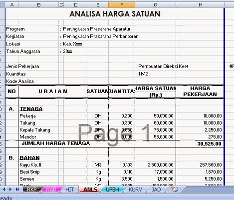 CONTOH RENCANA ANGGARAN BIAYA PEMBANGUNAN GEDUNG