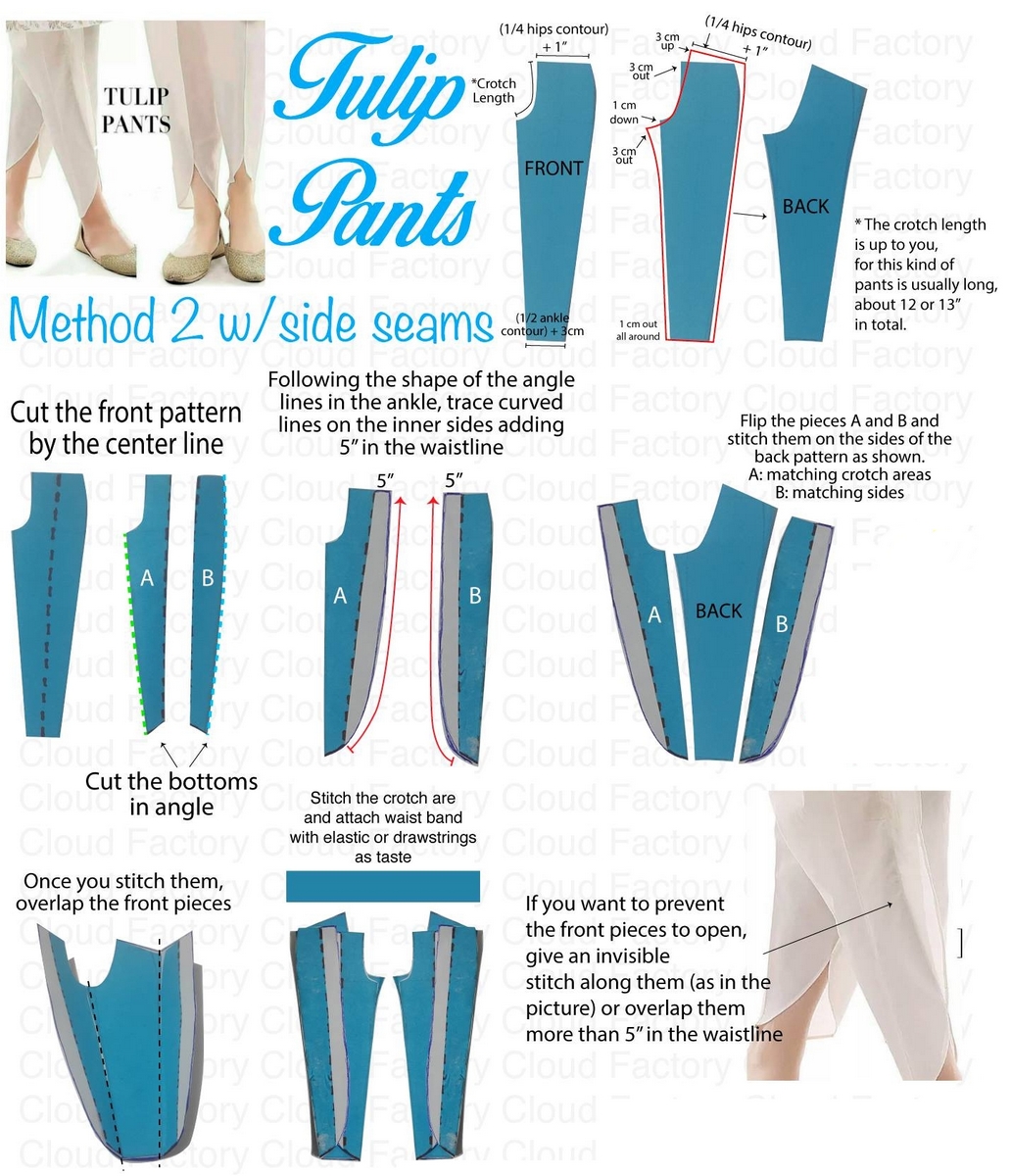 How to Cut / Stitch Tulip Pants Tulip Pant Tutorial