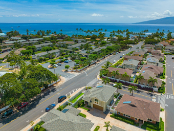 An aerial view of Kahoma Village | Lahaina condos for sale