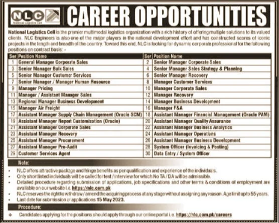 latest jobs in NCO career opportunities logistic cell 2023