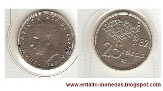 25 pesetas españa mundial juan carlos I 1980