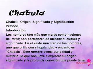 significado del nombre Chabela