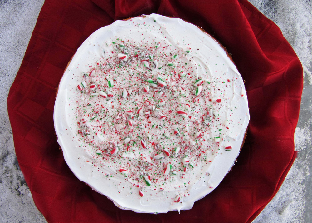 white chocolate candy cane cheesecake