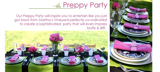 Preppy Party consists of pink linen napkins pink and white grosgrain napkin