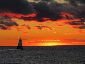Sunset at the Ludington lighthouse